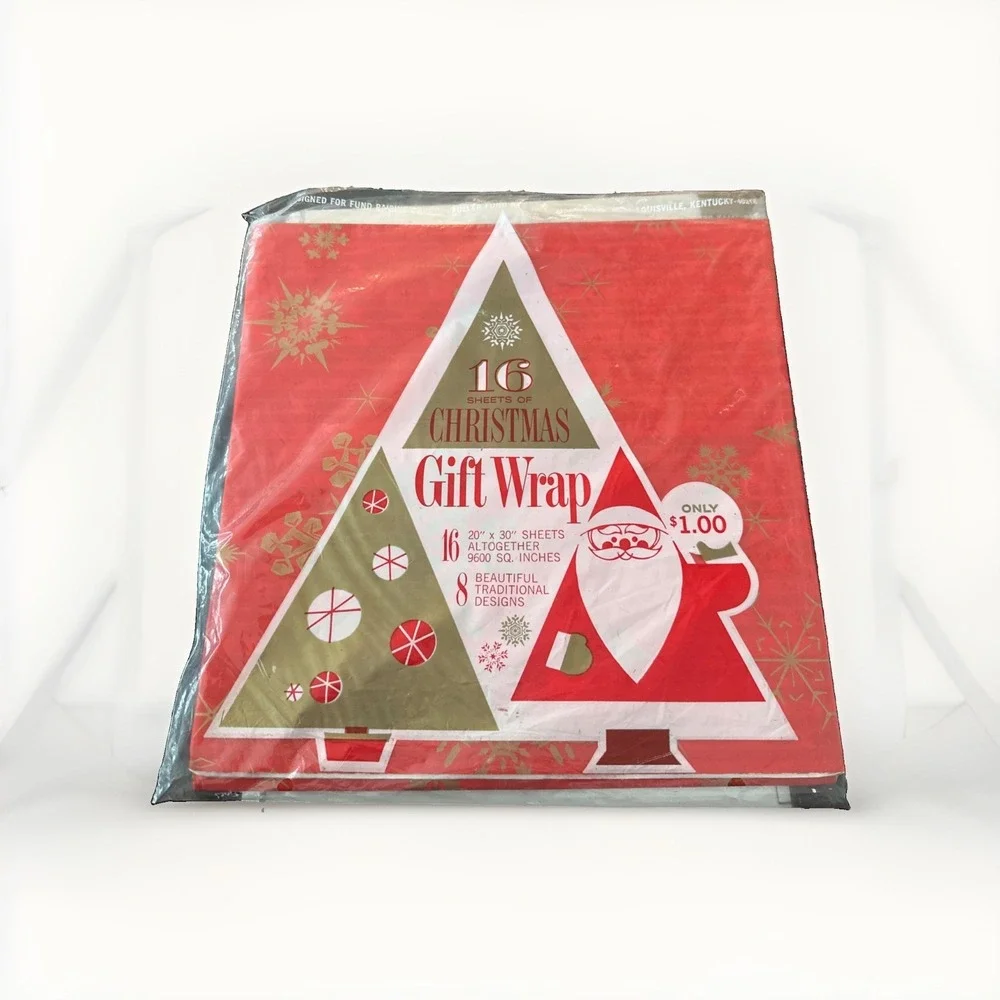 Beautiful Vintage Wrapping Paper 20x30 Sheets Only 12 Sheets 1960 Christmas